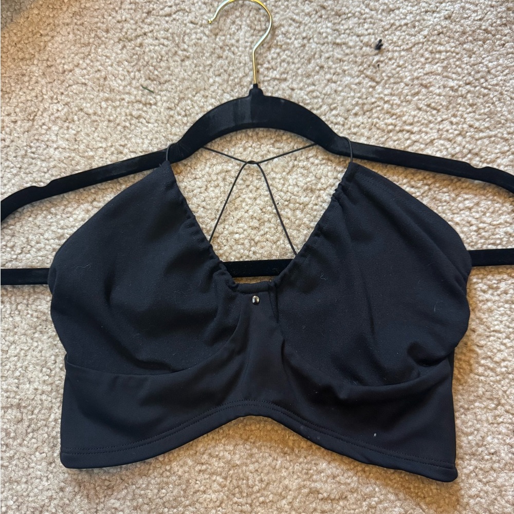 Joah Brown strappy back crop tank in “Onyx”
